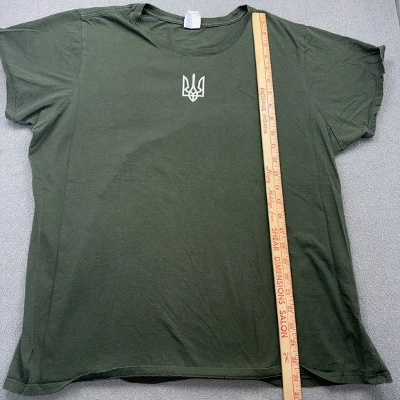 Embroidery Ukraine Trident Golden Women T Shirt Size 2XL - Picture 4 of 6
